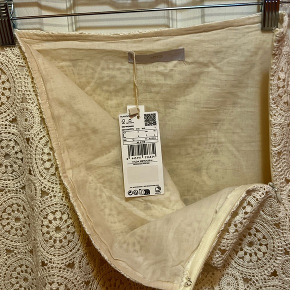MNG Mango Cream Crochet Mini Skirt - Picture 5 of 5